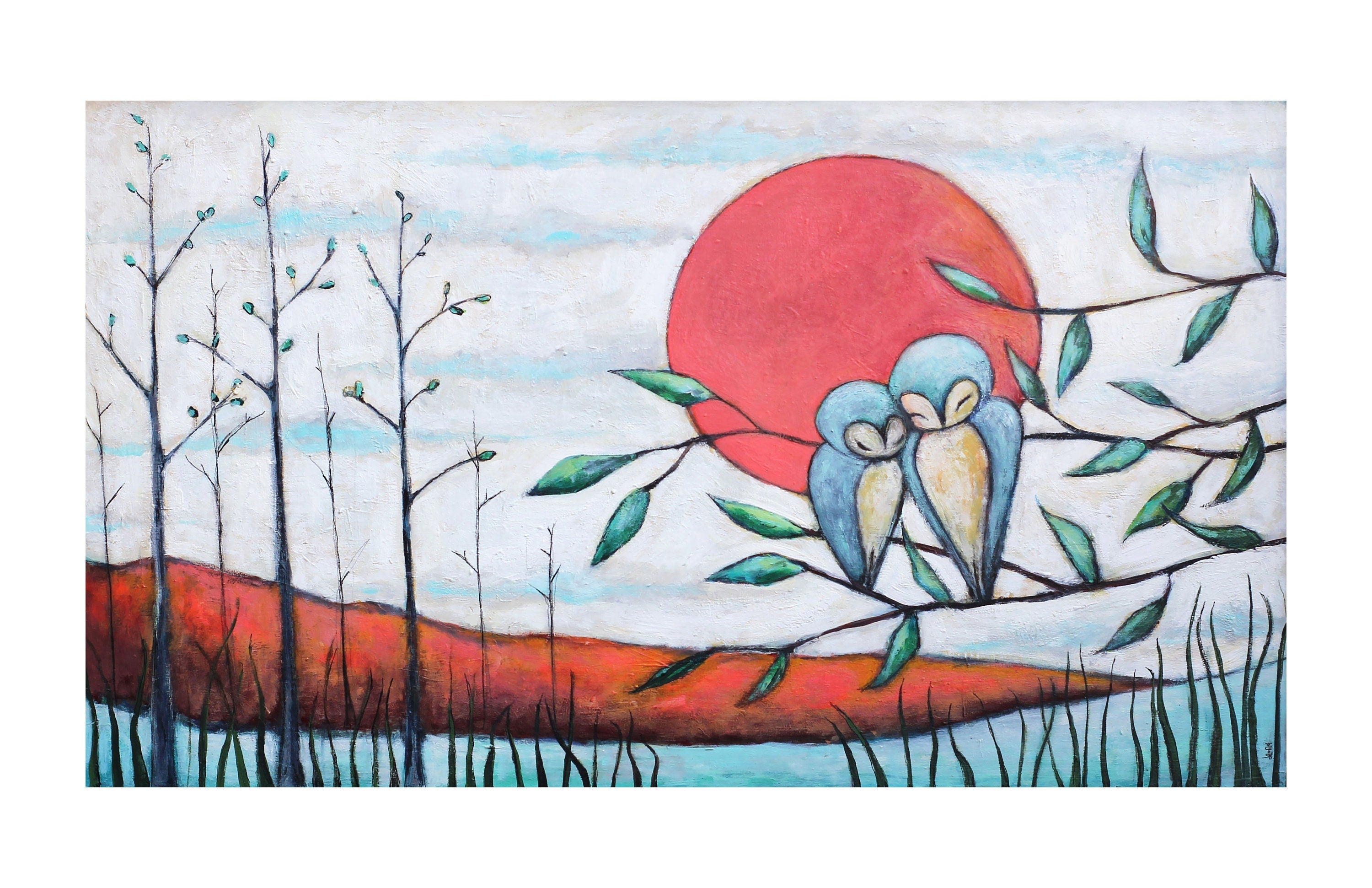 Sweet Love Birds Art Print| Deona Fish| Sleepy Little Dreams