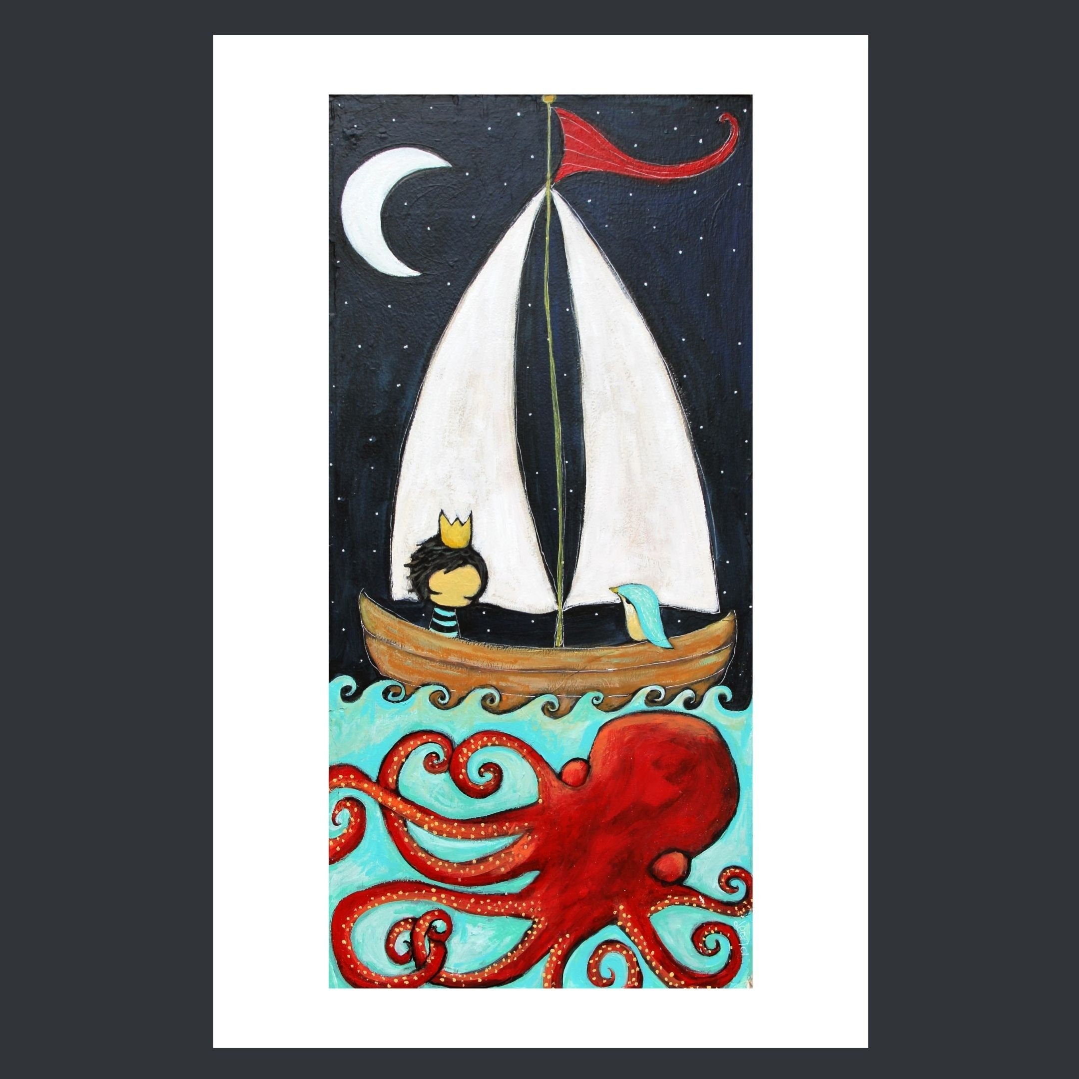 Friends at Sea | Nautical wall art| Sailor prince | ocean themed nursery art