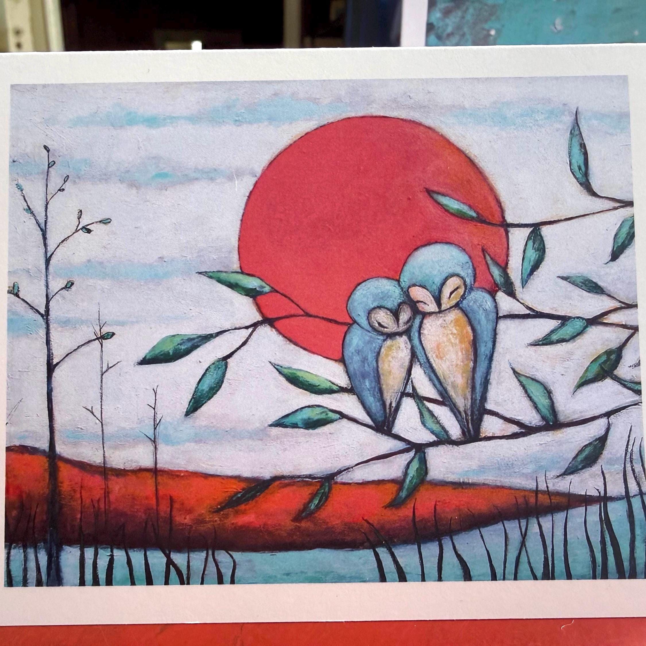 Blue Birds Notecard Set | 5 blank cards with envelopes