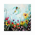 Infinite Sky Art Print| Blue bird flowers print 8x8 Deona Fish