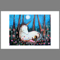 Unicorn Lullaby Art Print: Whimsical Nursery Wall Decor (8.5x11 or 11x17)