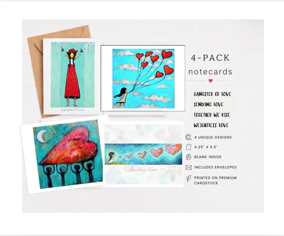 Weightless Love Notecard Set | 4 blank cards with envelopes