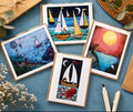 Nautical Notecard Set | 4 blank cards with envelopes